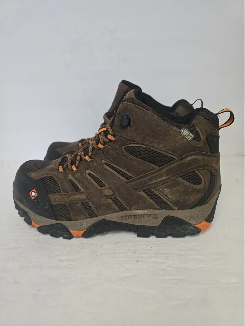 Merrell Mens Moab 2 Ventilator Mid Waterproof Comp Toe CSA Work Boot Brown 11.5W